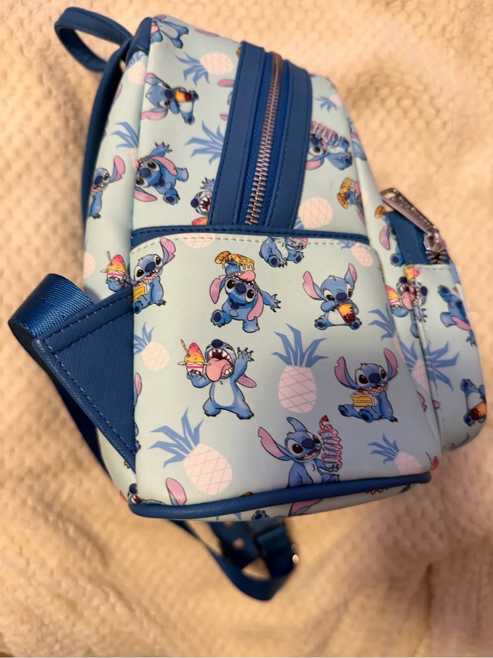 Loungefly Light Blue Disney Stitch Pineapple Mini Backpack